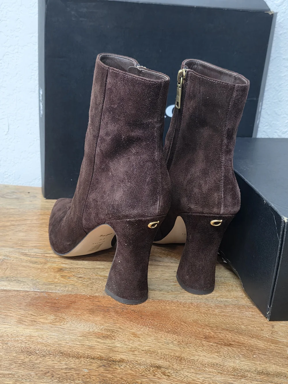COACH Women's Brown Suede Ankle Boots